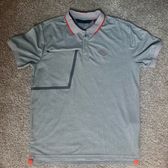 Harley-Davidson Gray Polo with Orange Accent - Picture 2 of 10